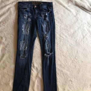 Ripped jean shorts